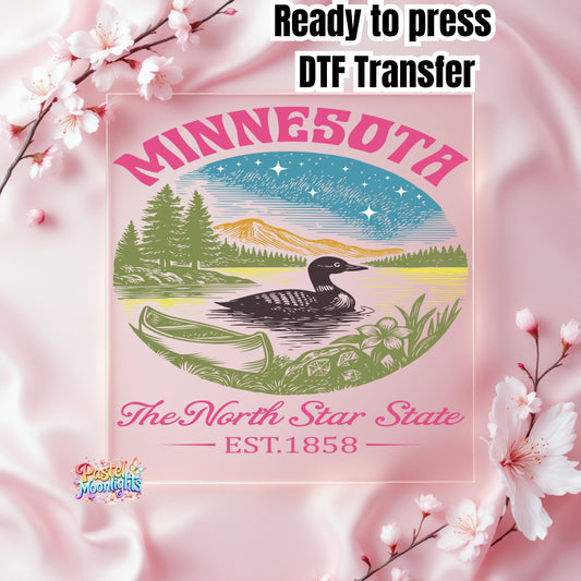 Minnesota The North Star State DTF Print Ready to Press