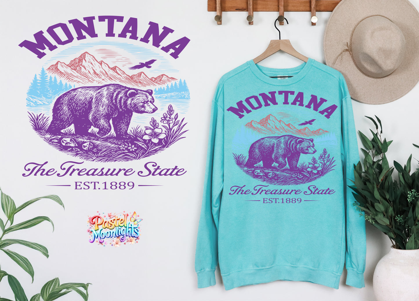 Montana The Treasure State DTF Print Ready to Press