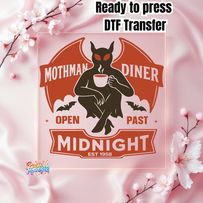 Mothman diner midnight DTF Print Ready to Press