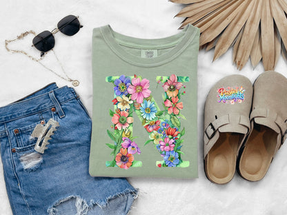 Flower Letter Design N DTF Print Ready to Press