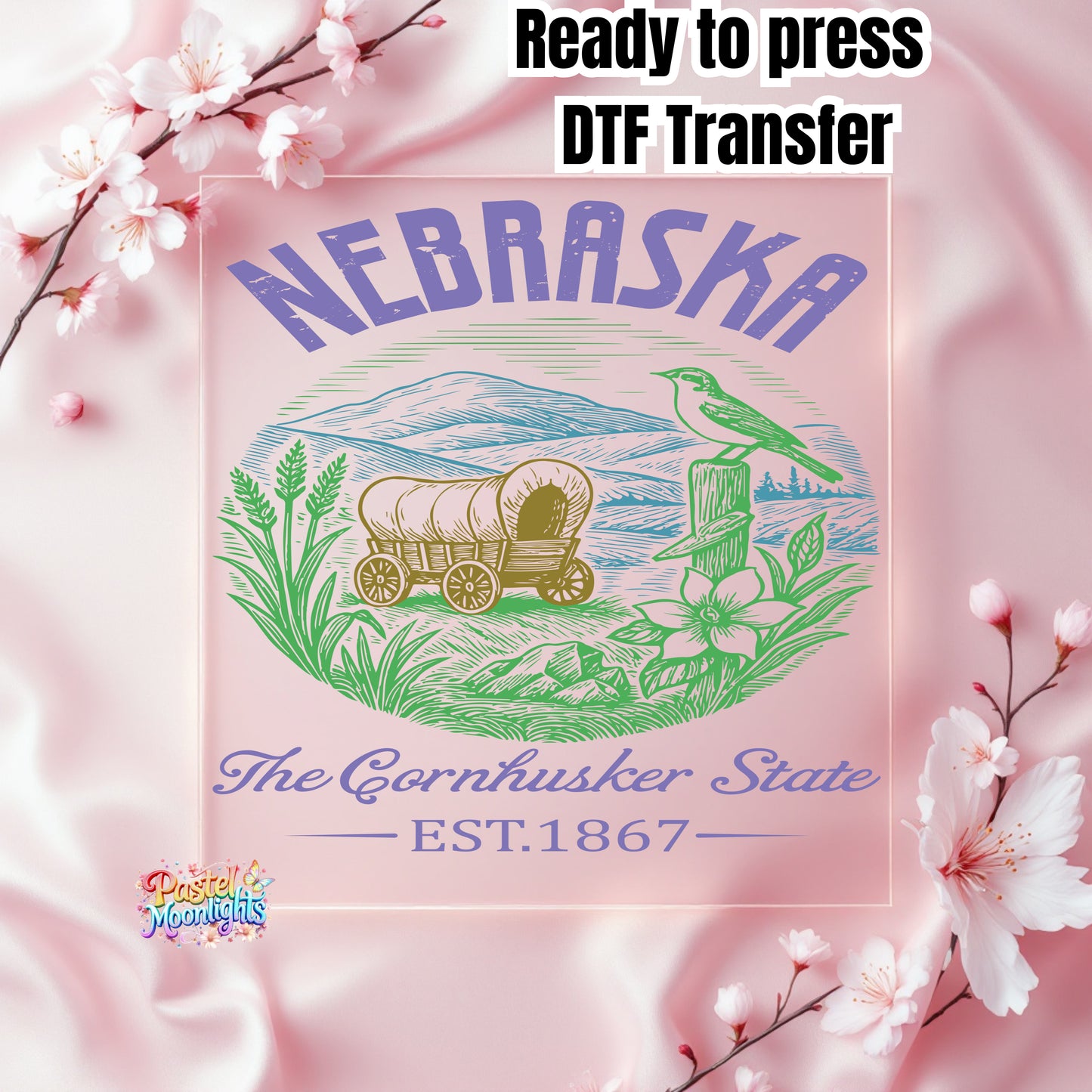 Nebraska The Cornhusker State DTF Print Ready to Press