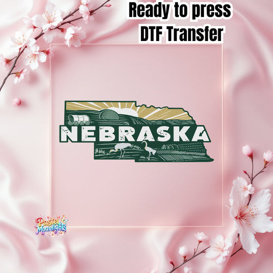 Nebraska The Cornhusker State DTF Print Ready to Press