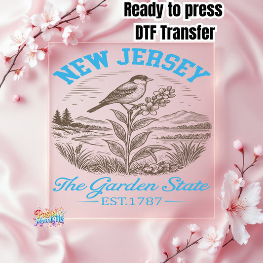 New Jersey The Garden State DTF Print Ready to Press