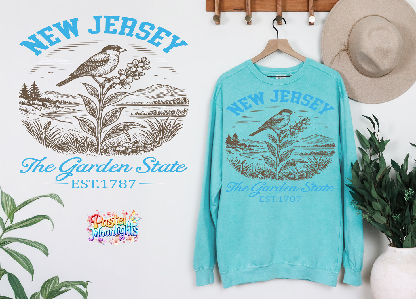 New Jersey The Garden State DTF Print Ready to Press