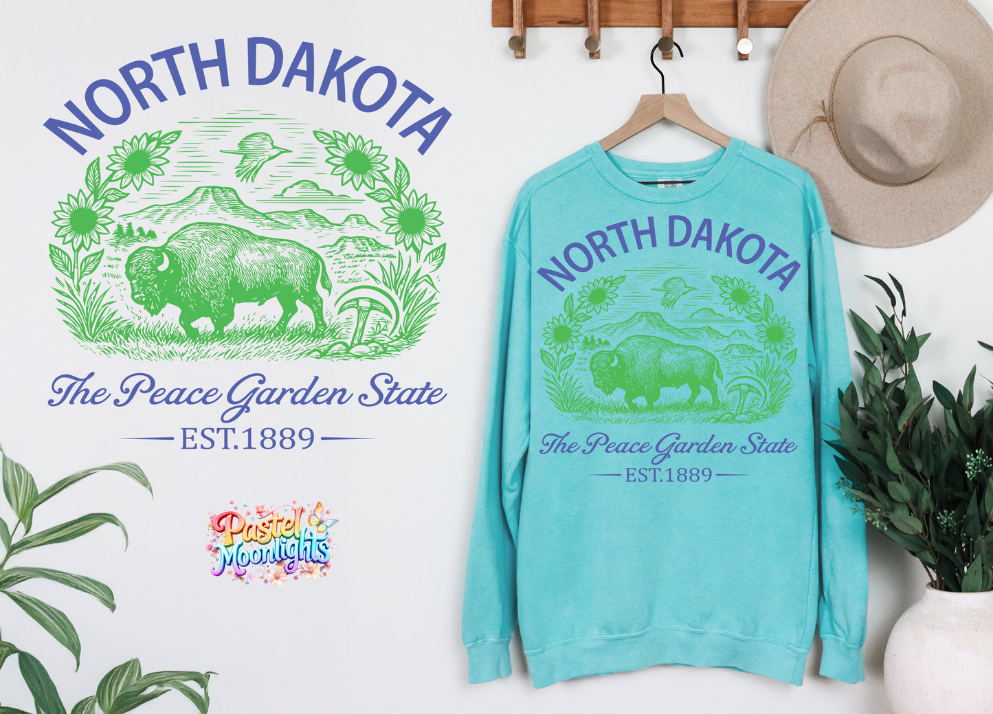 North Dakota The Peace Garden State DTF Print Ready to Press