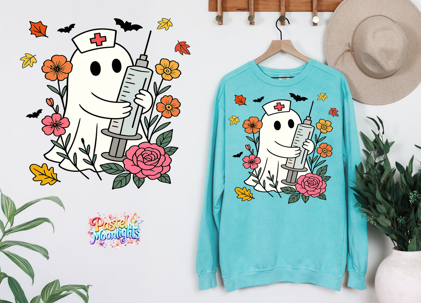 Nurse Ghost DTF Print Ready to Press