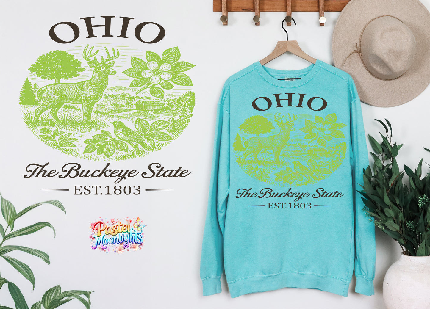 Ohio The Buckeye State  DTF Print Ready to Press