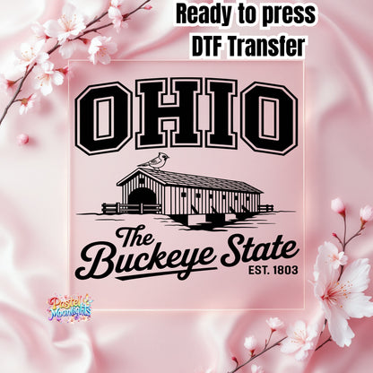 Ohio The Buckeye State  DTF Print Ready to Press