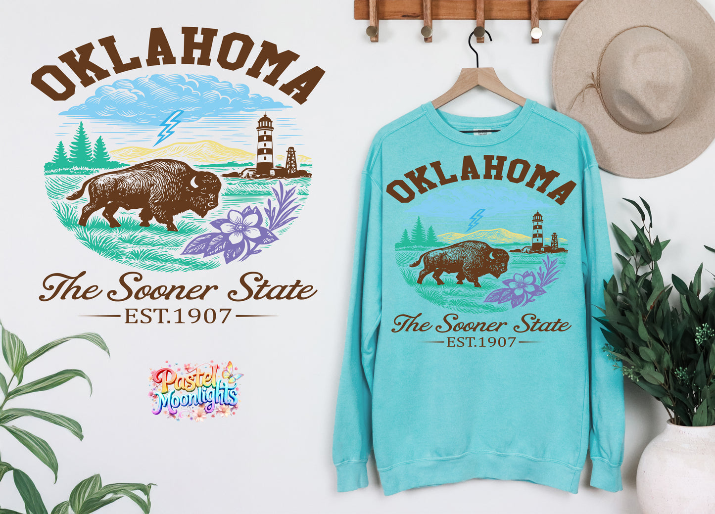 Oklahoma The Sooner State DTF Print Ready to Press