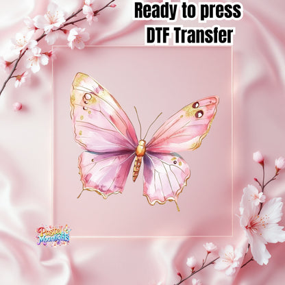 Pink Butterfly Design 14 DTF Print Ready to Press