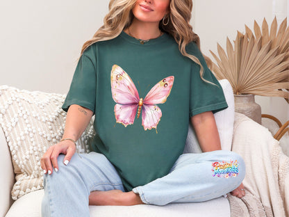 Pink Butterfly Design 14 DTF Print Ready to Press