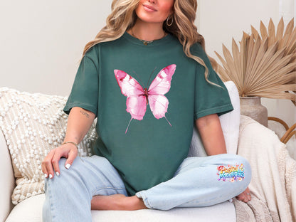 Pink Butterfly Design 12 DTF Print Ready to Press