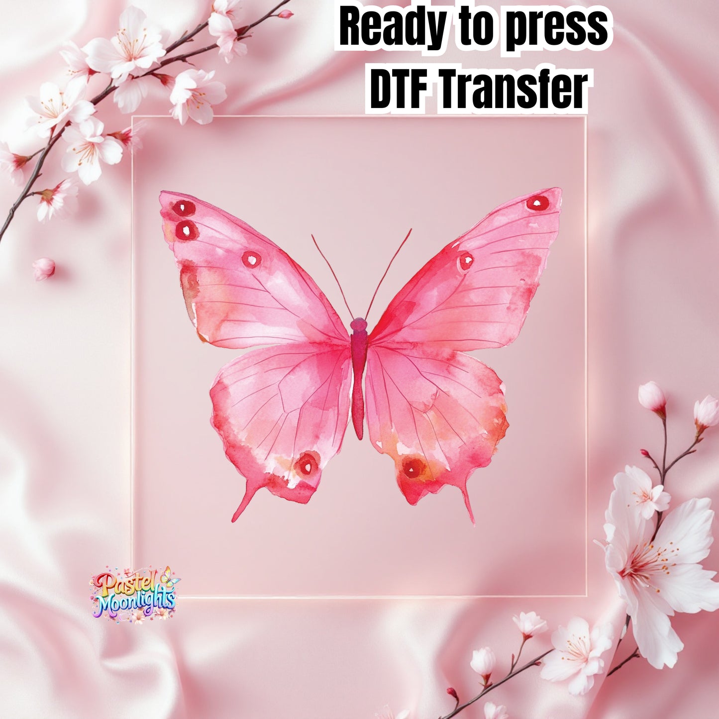 Pink Butterfly Design 10 DTF Print Ready to Press