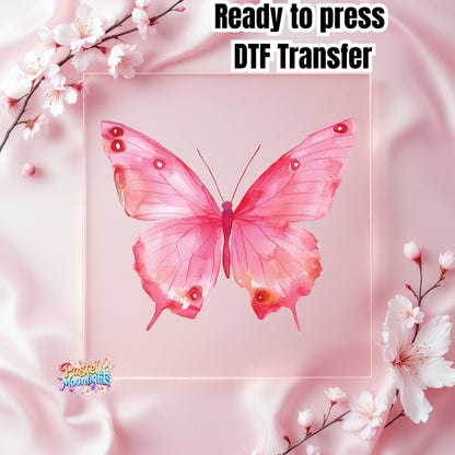 Pink Butterfly Design 10 DTF Print Ready to Press