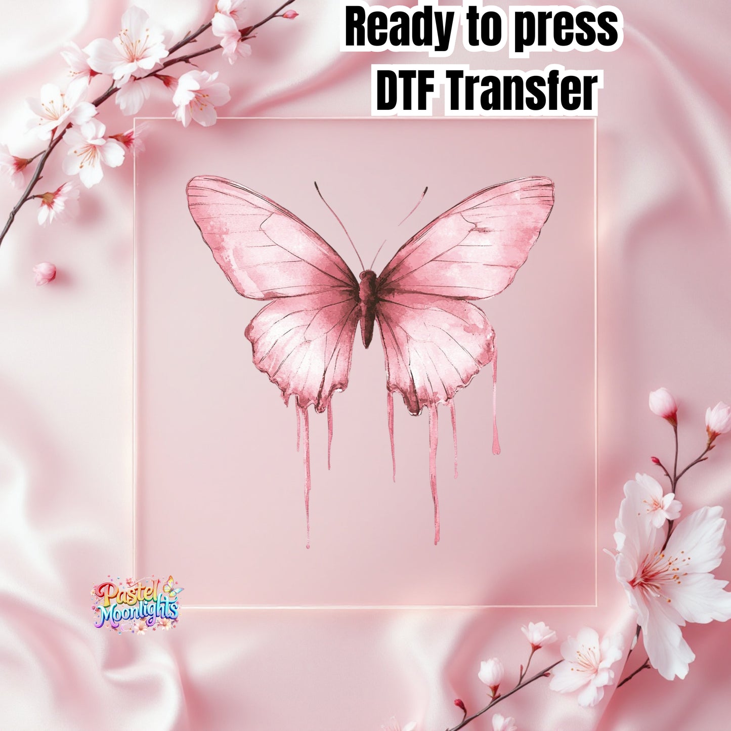 Pink Butterfly Design 8 DTF Print Ready to Press