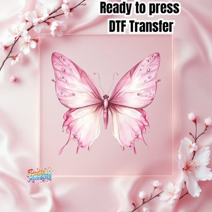Pink Butterfly Design 7 DTF Print Ready to Press