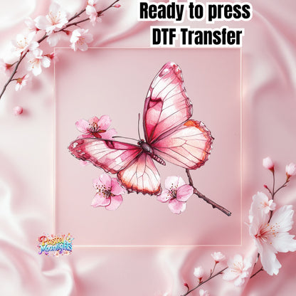 Pink Butterfly Design 6 DTF Print Ready to Press