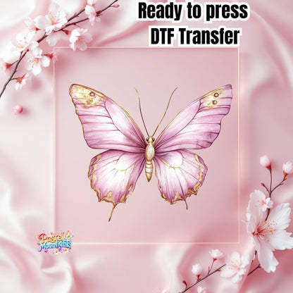 Pink Butterfly Design 2 DTF Print Ready to Press