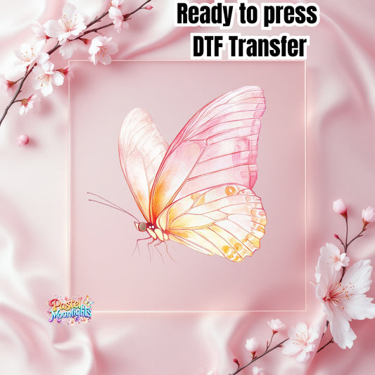 Pink Butterfly Design 24 DTF Print Ready to Press