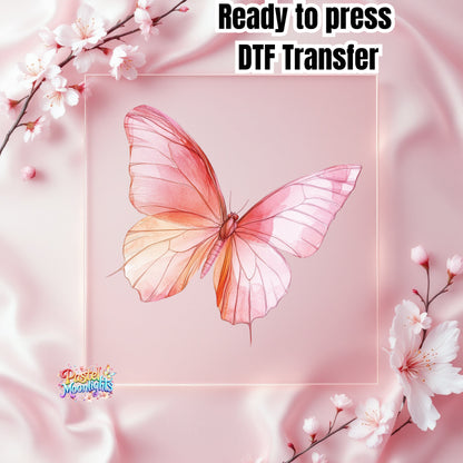 Pink Butterfly Design 23 DTF Print Ready to Press