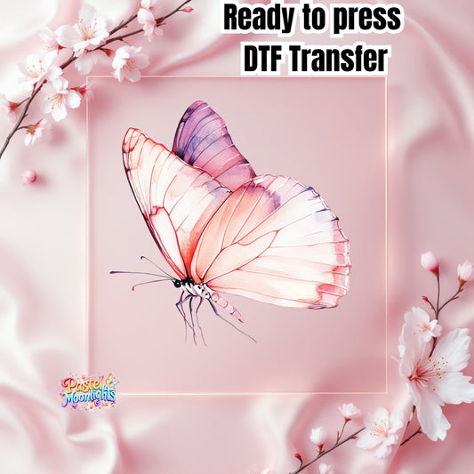 Pink Butterfly Design 22 DTF Print Ready to Press