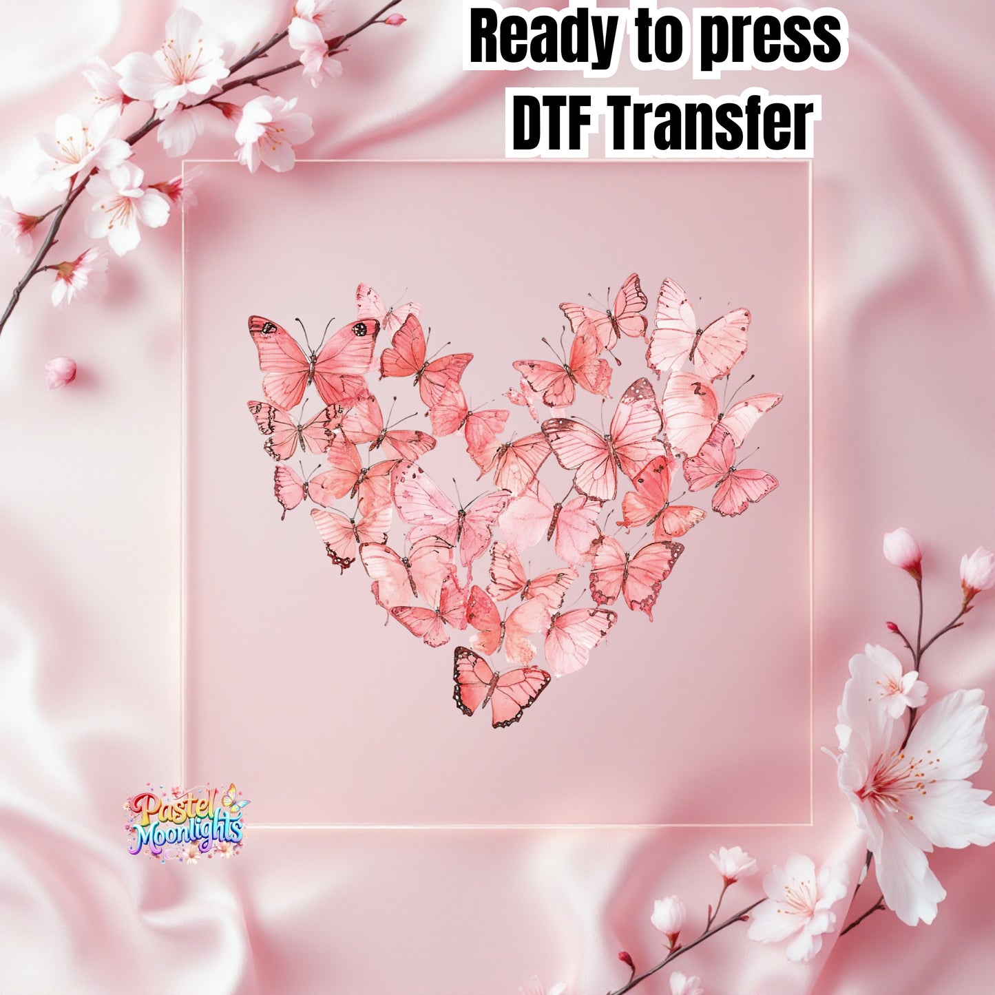Pink Butterfly Design 21 DTF Print Ready to Press
