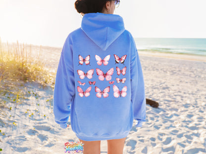 Pink Butterfly Design 19 DTF Print Ready to Press