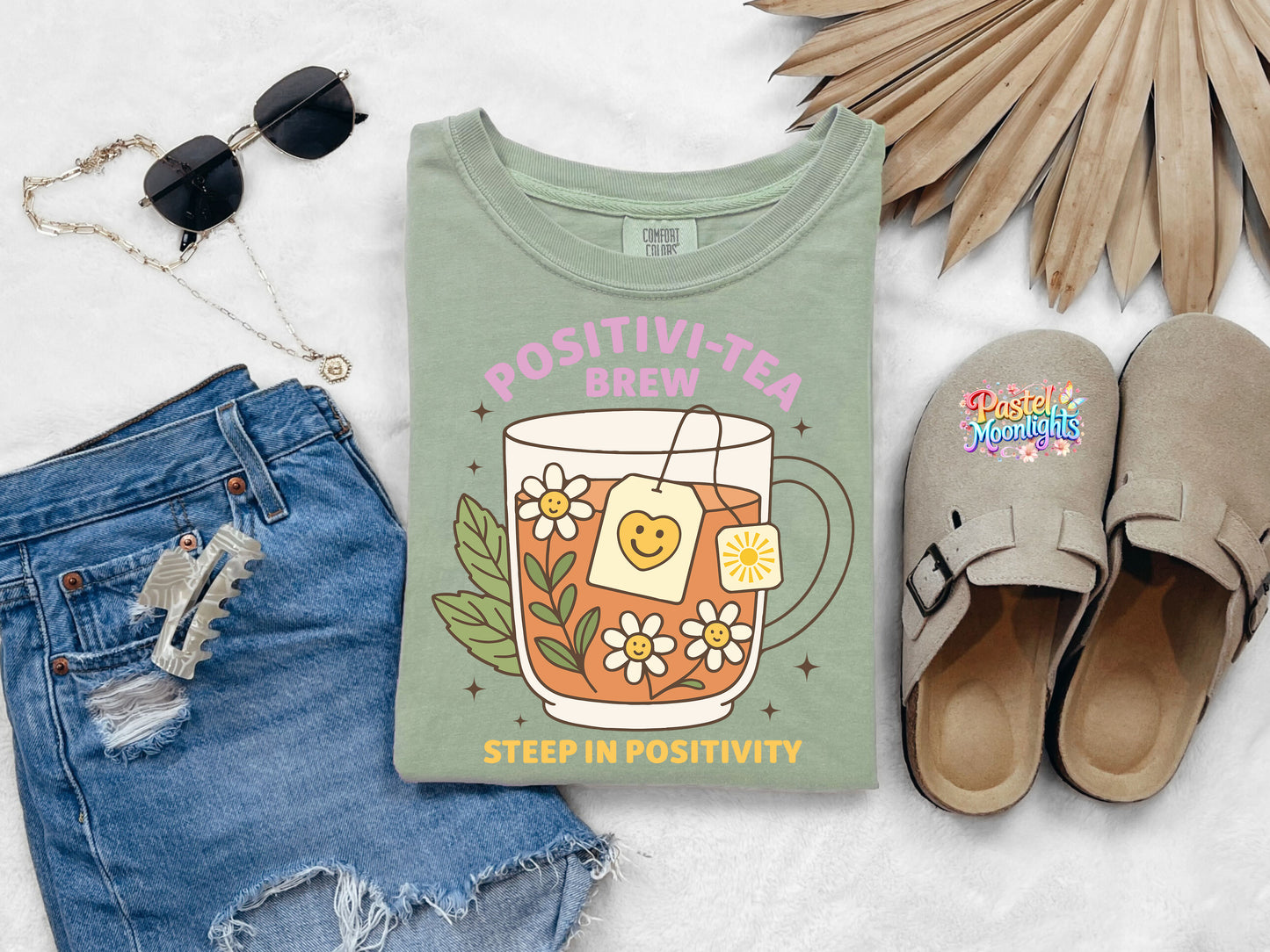 Positivi Tea Brew  Steep in Positivity DTF Print Ready to Press