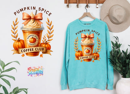 Pumpkin Spice Coffee CLUB DTF Print Ready to Press