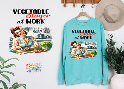 Retro Woman Kitchen 1 DTF Print Ready to Press