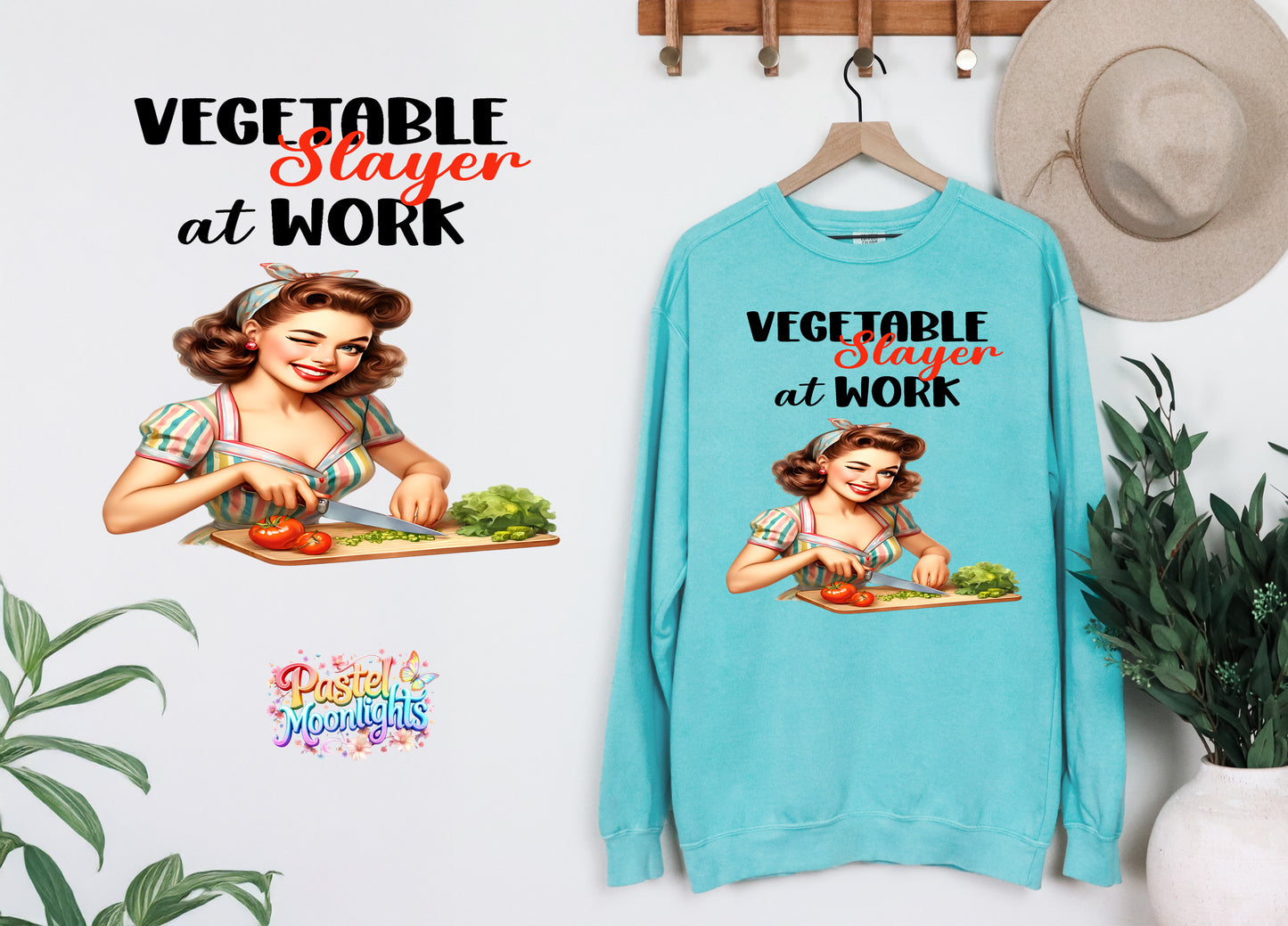 Retro Woman Kitchen 2 DTF Print Ready to Press