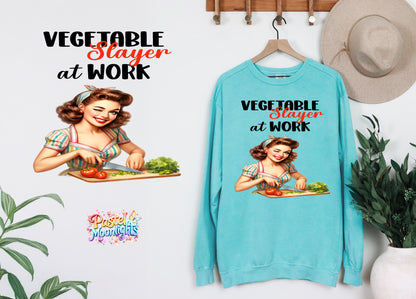 Retro Woman Kitchen 2 DTF Print Ready to Press