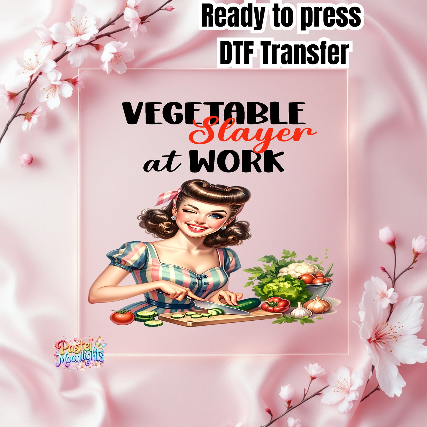 Retro Woman Kitchen 3 DTF Print Ready to Press