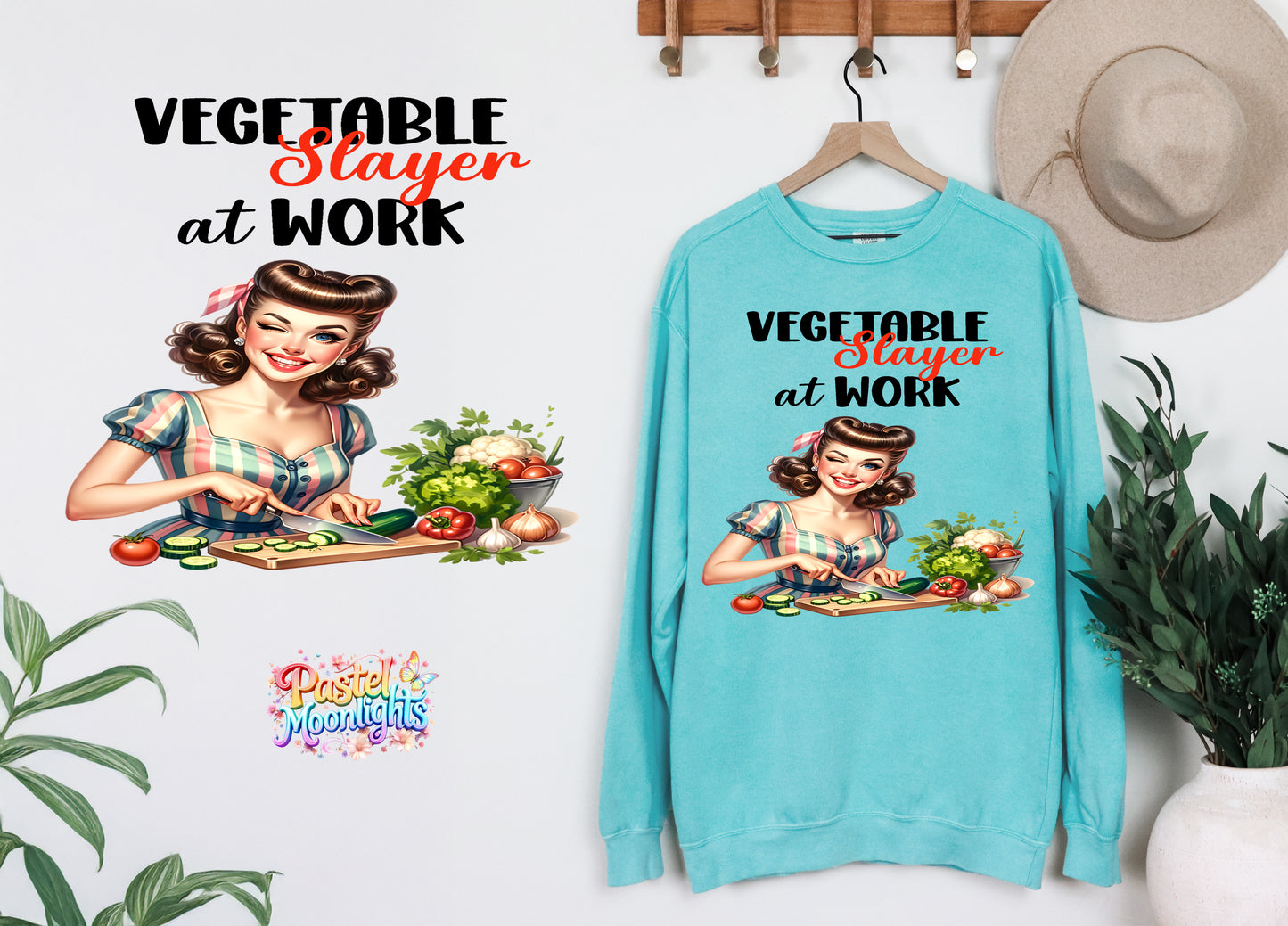 Retro Woman Kitchen 3 DTF Print Ready to Press