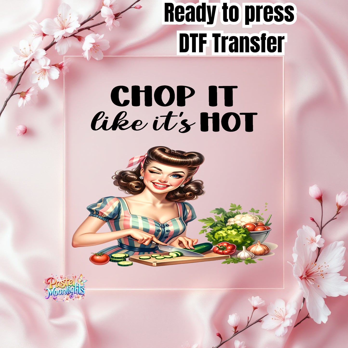 Retro Woman Kitchen 4 DTF Print Ready to Press
