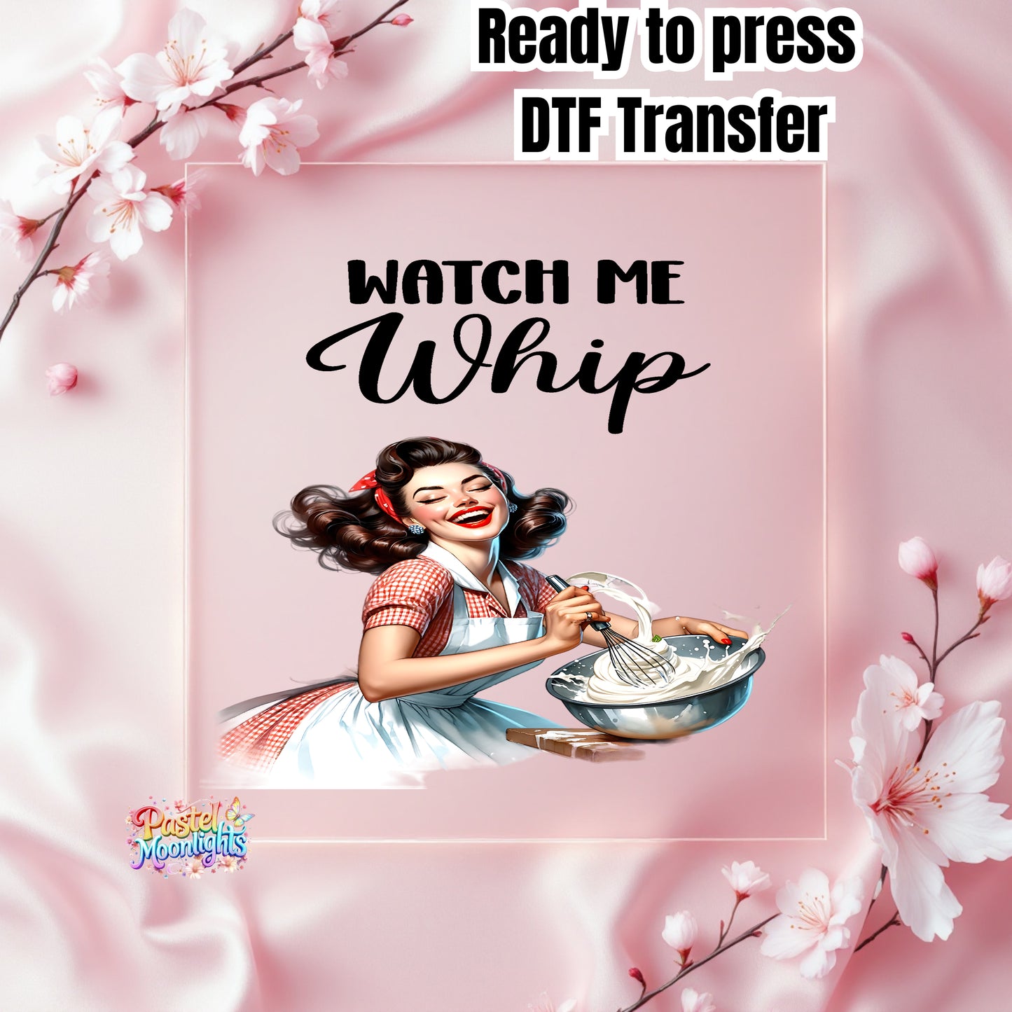 Retro Woman Kitchen 7 DTF Print Ready to Press