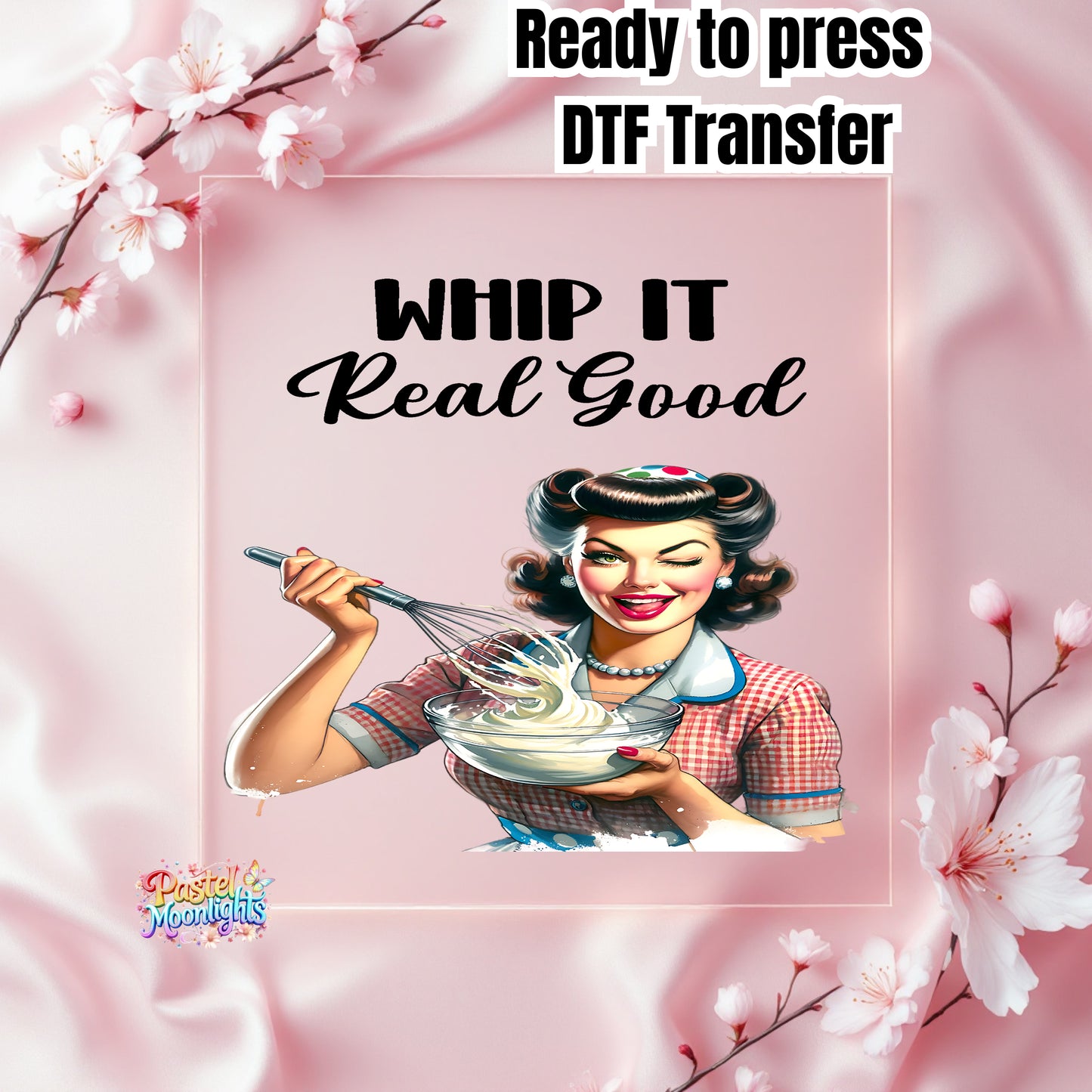 Retro Woman Kitchen 11 DTF Print Ready to Press