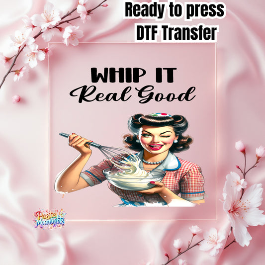 Retro Woman Kitchen 11 DTF Print Ready to Press