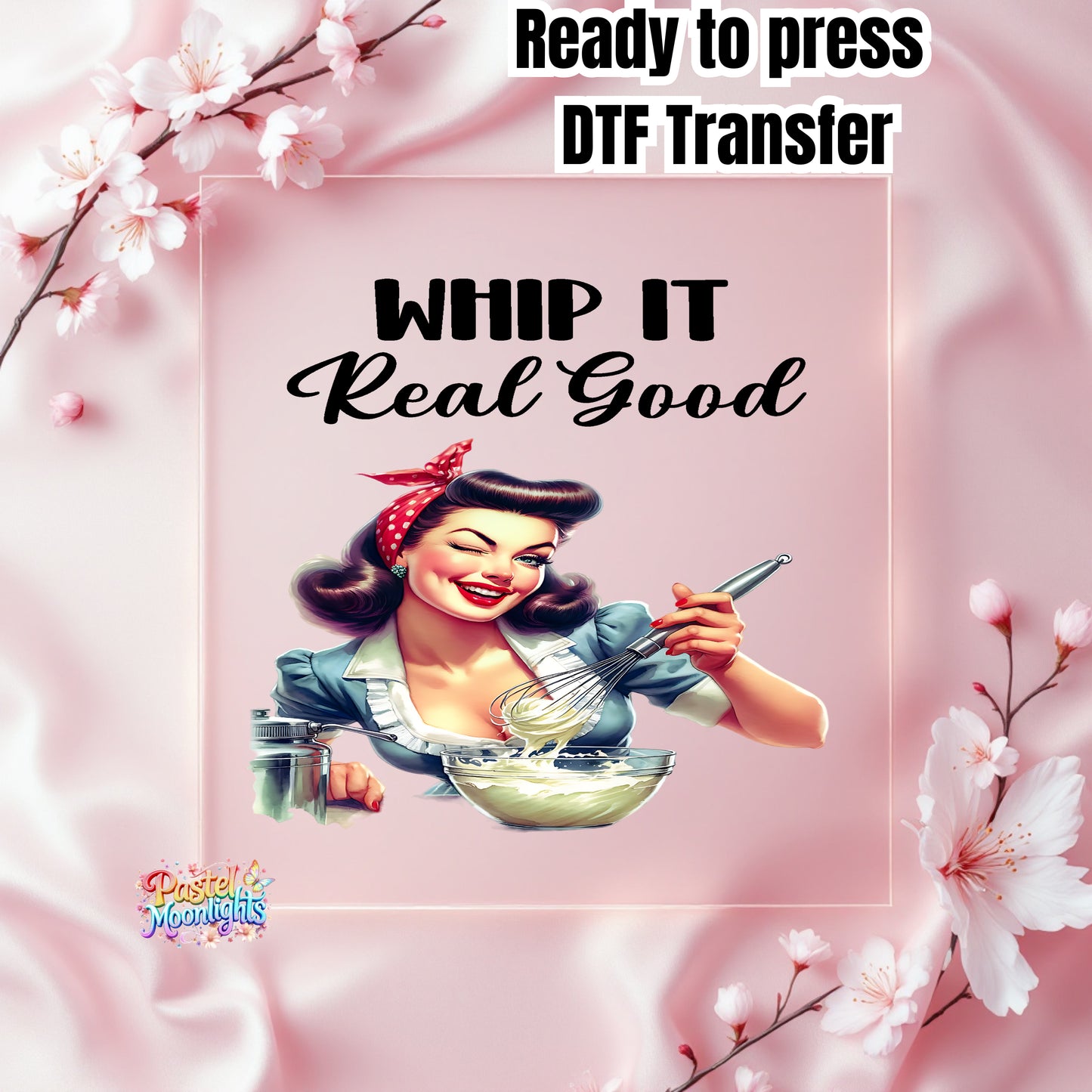 Retro Woman Kitchen 12 DTF Print Ready to Press