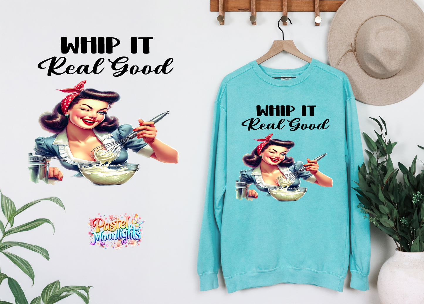 Retro Woman Kitchen 12 DTF Print Ready to Press