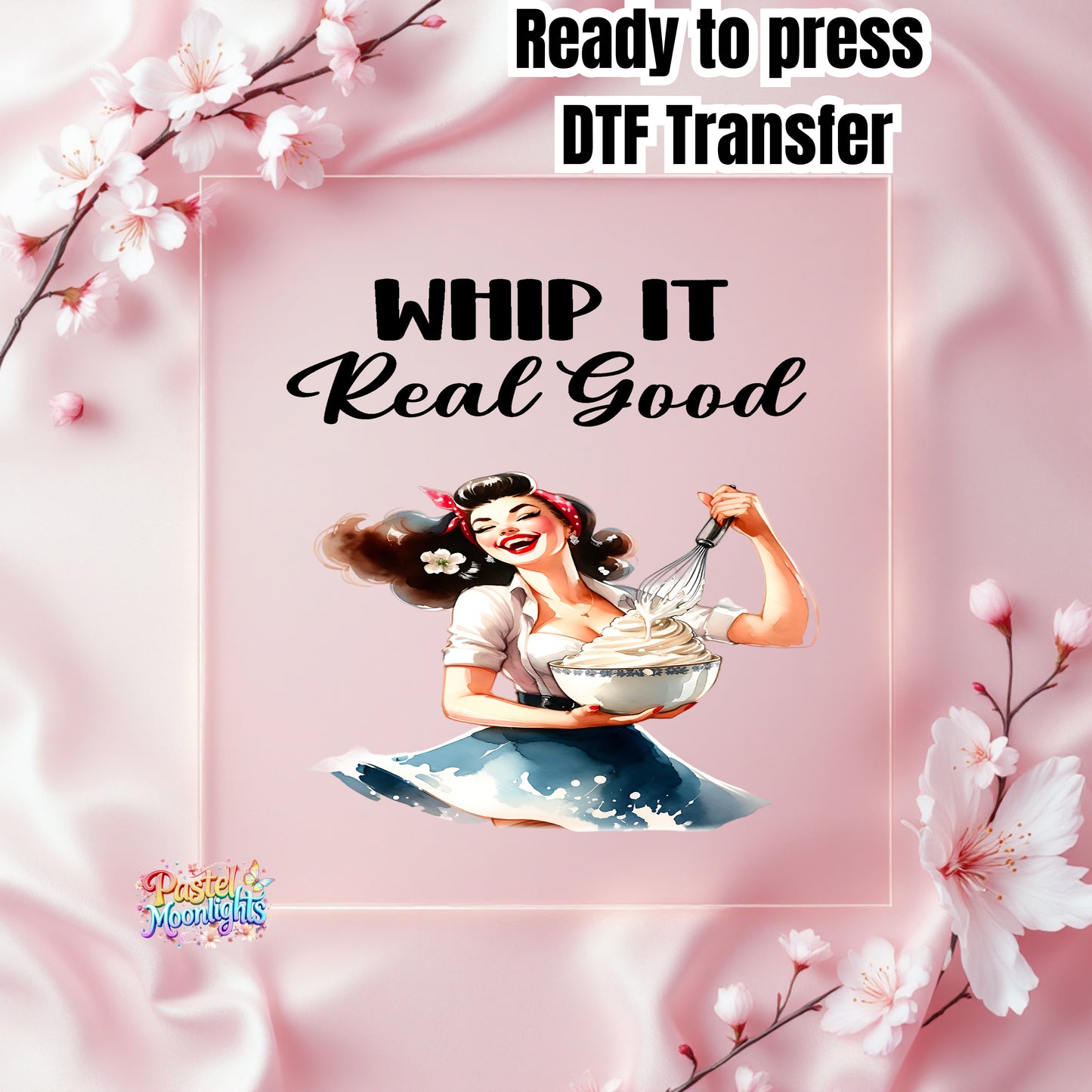 Retro Woman Kitchen 13 DTF Print Ready to Press