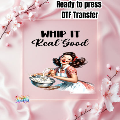 Retro Woman Kitchen 14 DTF Print Ready to Press