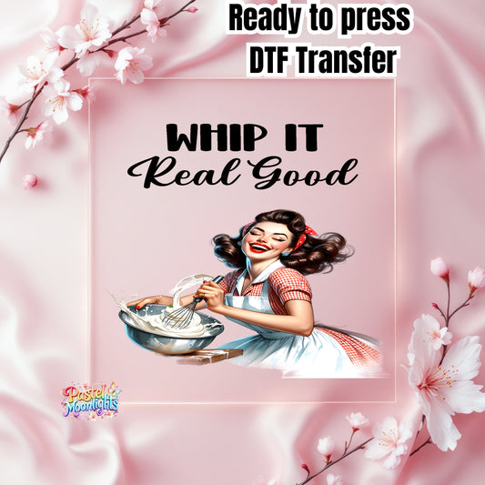 Retro Woman Kitchen 14 DTF Print Ready to Press