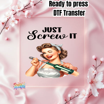 Retro Woman Kitchen 15 DTF Print Ready to Press