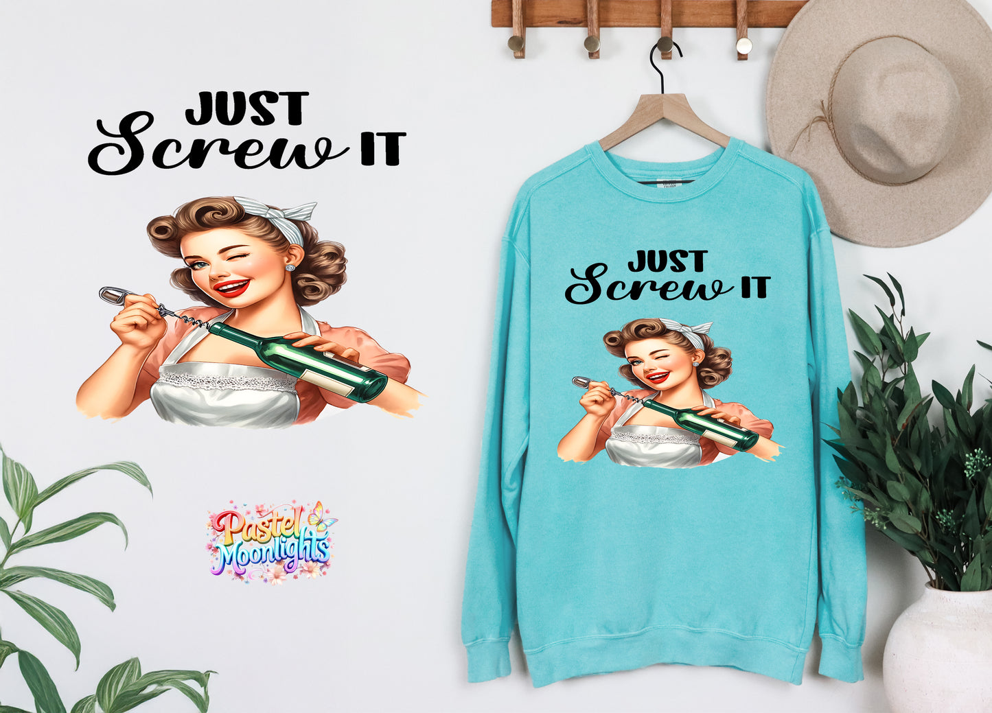 Retro Woman Kitchen 15 DTF Print Ready to Press