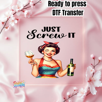 Retro Woman Kitchen 16 DTF Print Ready to Press