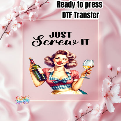 Retro Woman Kitchen 18 DTF Print Ready to Press