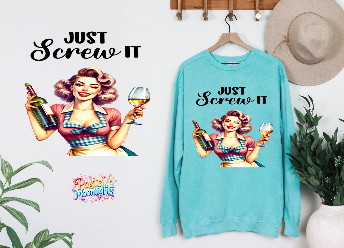 Retro Woman Kitchen 18 DTF Print Ready to Press