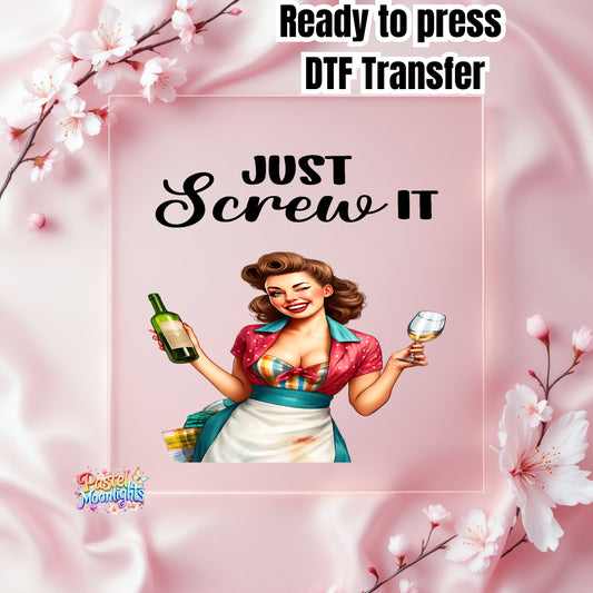 Retro Woman Kitchen 19 DTF Print Ready to Press