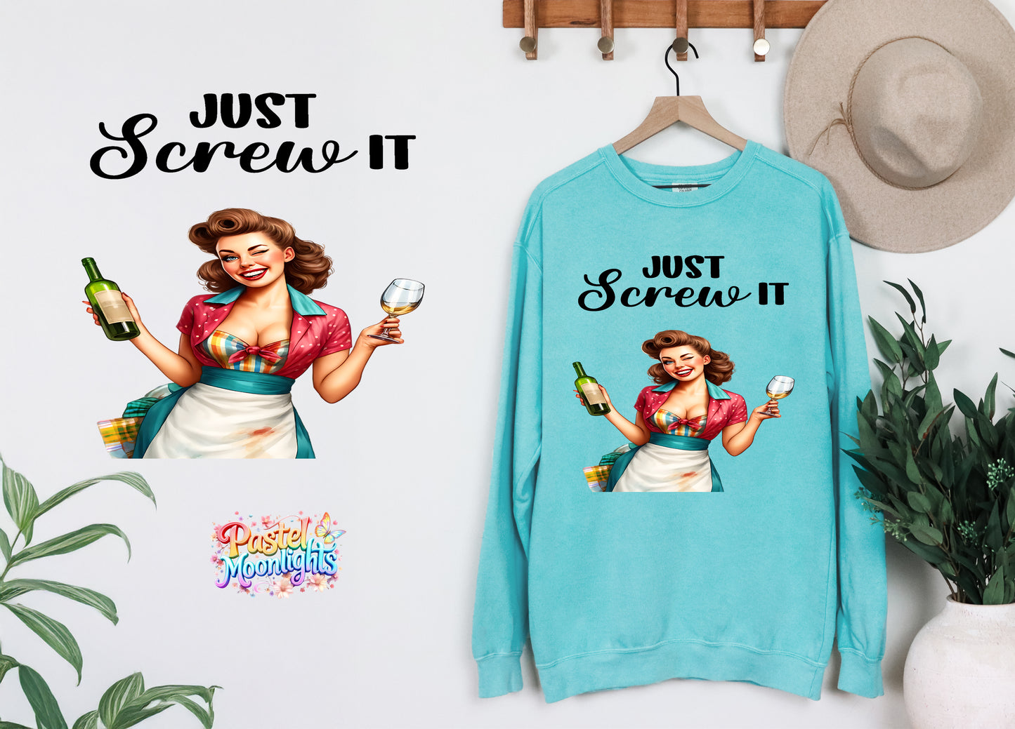 Retro Woman Kitchen 19 DTF Print Ready to Press